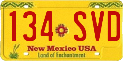 NM license plate 134SVD