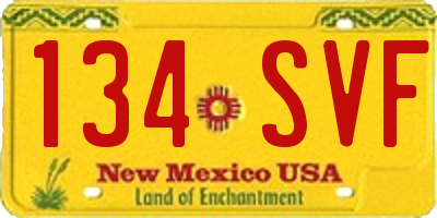 NM license plate 134SVF