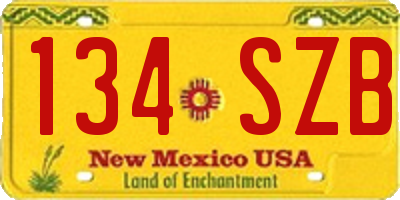 NM license plate 134SZB