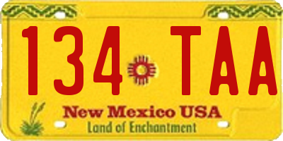 NM license plate 134TAA
