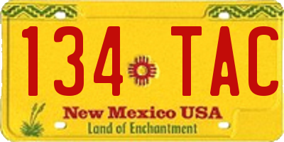 NM license plate 134TAC
