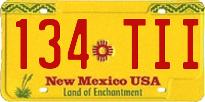 NM license plate 134TII