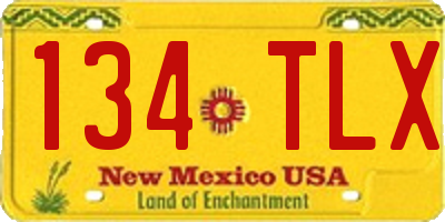 NM license plate 134TLX