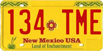 NM license plate 134TME
