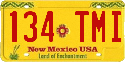 NM license plate 134TMI