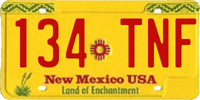 NM license plate 134TNF