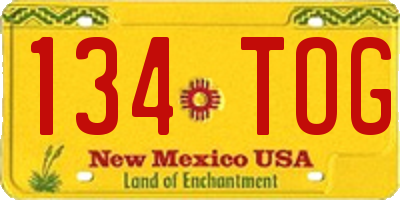 NM license plate 134TOG