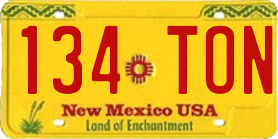 NM license plate 134TON