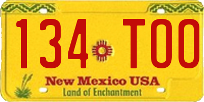NM license plate 134TOO