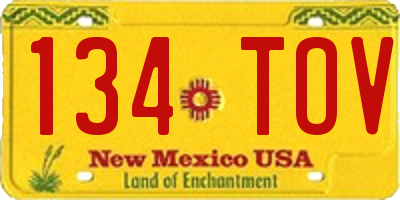 NM license plate 134TOV