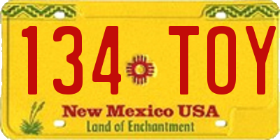 NM license plate 134TOY