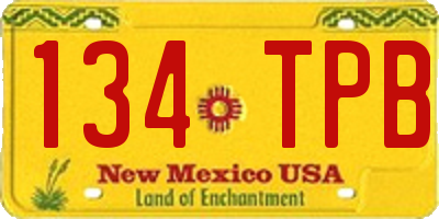 NM license plate 134TPB