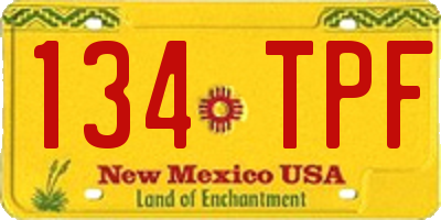 NM license plate 134TPF