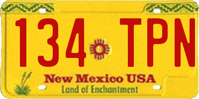 NM license plate 134TPN