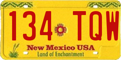 NM license plate 134TQW