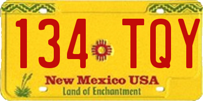 NM license plate 134TQY