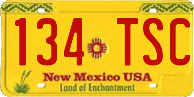 NM license plate 134TSC