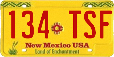 NM license plate 134TSF