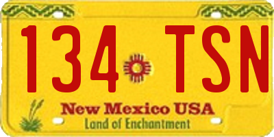 NM license plate 134TSN
