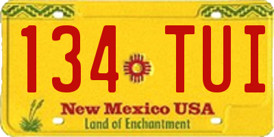 NM license plate 134TUI