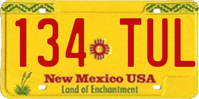 NM license plate 134TUL