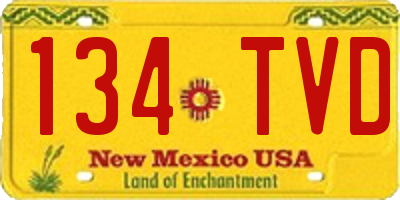 NM license plate 134TVD