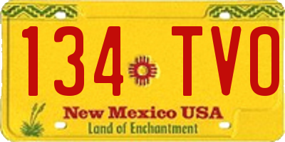 NM license plate 134TVO