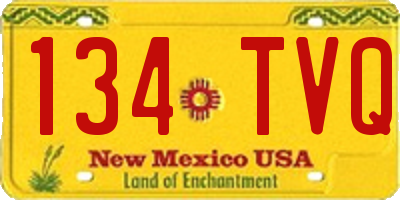 NM license plate 134TVQ