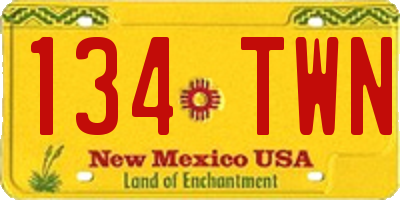 NM license plate 134TWN
