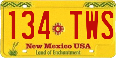 NM license plate 134TWS