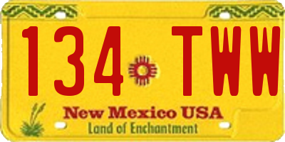 NM license plate 134TWW