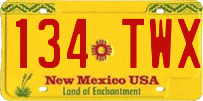 NM license plate 134TWX