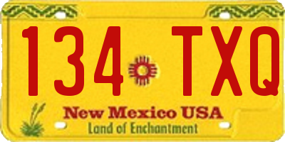 NM license plate 134TXQ