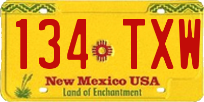 NM license plate 134TXW