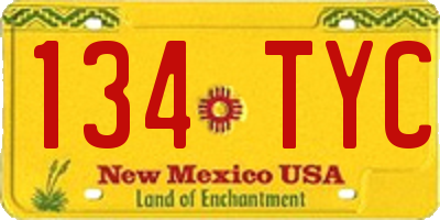 NM license plate 134TYC
