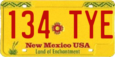 NM license plate 134TYE