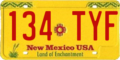 NM license plate 134TYF