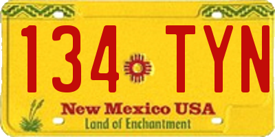 NM license plate 134TYN