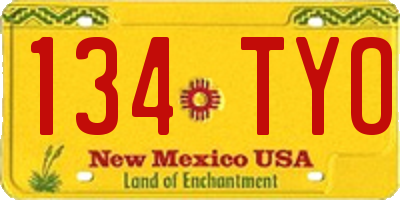 NM license plate 134TYO