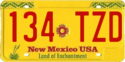 NM license plate 134TZD