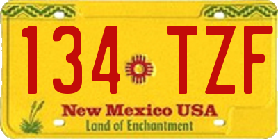 NM license plate 134TZF