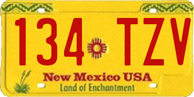 NM license plate 134TZV