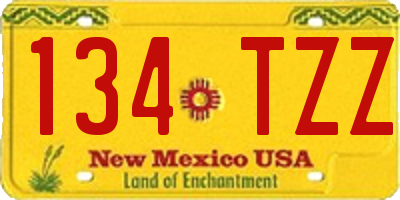 NM license plate 134TZZ
