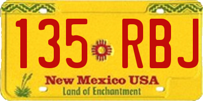 NM license plate 135RBJ