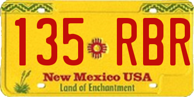 NM license plate 135RBR