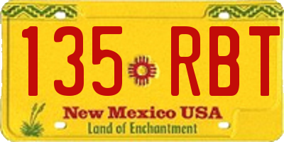 NM license plate 135RBT