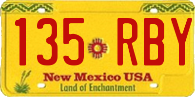 NM license plate 135RBY