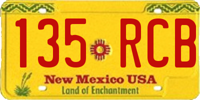 NM license plate 135RCB