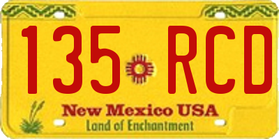 NM license plate 135RCD