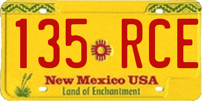NM license plate 135RCE
